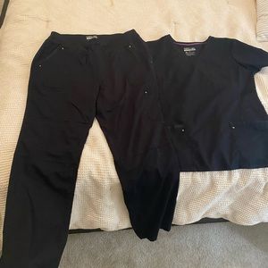 Black. Size L. Scrub set. Brand: Healing Hands Purple Label.